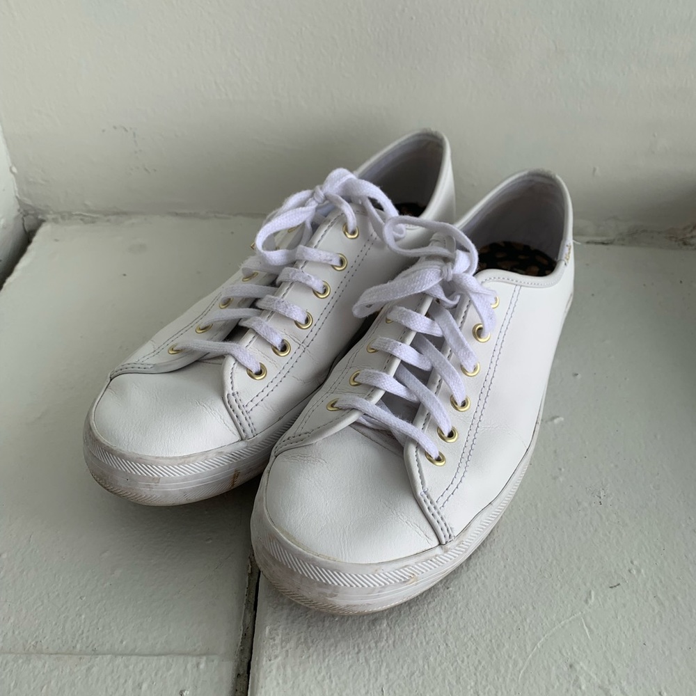 White Leather Keds Sneakers — Barely Worn! Sz 11